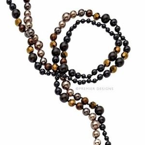 Premier Designs Jewelry - Gold Black Brown Long Necklace Copper Canyon NWT Premier Designs Jewelry - Gold Black Brown Long Necklace Copper Canyon NWT